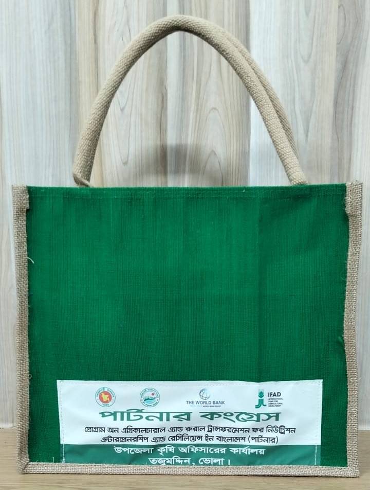 Jute Handle Bag With Zipper & Without Belco Pocket - J002B21206GBr